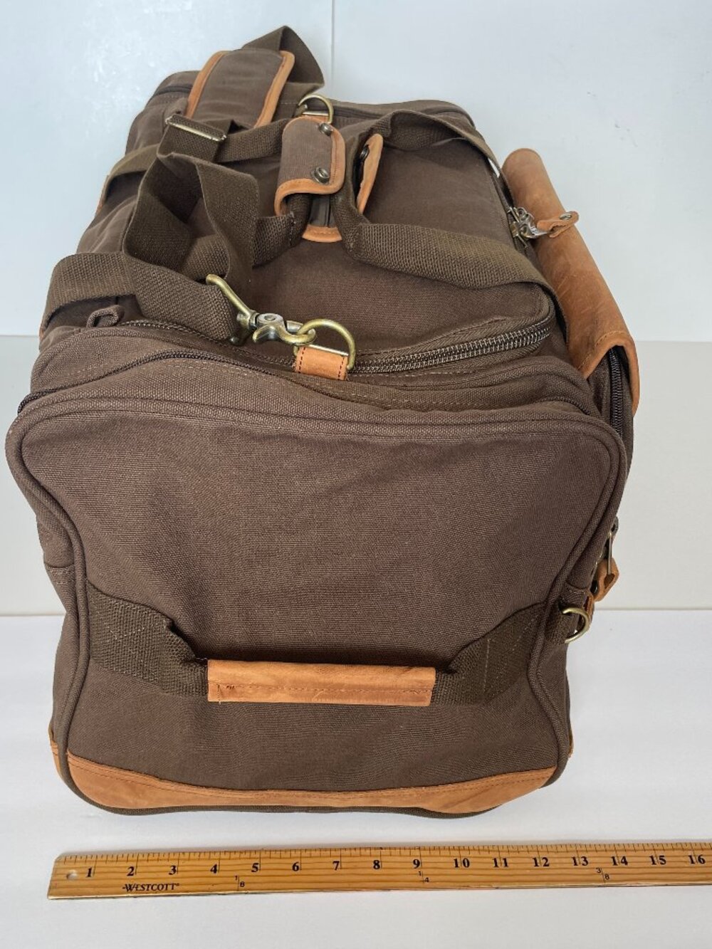 Cabela's Vintage Battenkill Canvas & Leather Large Duffel Bag Luggage Filson - Picture 12 of 13